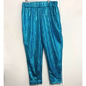 Teal Mermaid Scales Shimmery Costume Pants Leggings Unisex Size LX